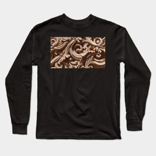 Seamless Leaf Relief Carving VIII Long Sleeve T-Shirt